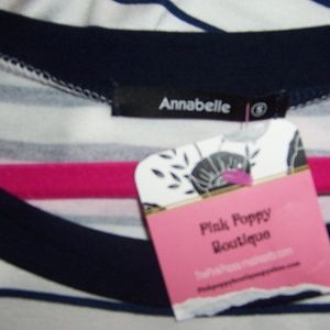 Annabelle Dresses - Annabelle NWT T Shirt Dress White w/ Pink & Blue Annabelle Dresses - Annabelle NWT T Shirt Dress White w/ Pink & Blue